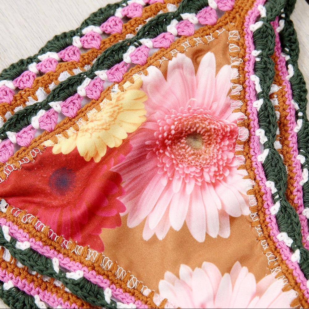 Hippie Hooray Boho Gypsy Floral Crochet Bikini - Picture 4 of 6